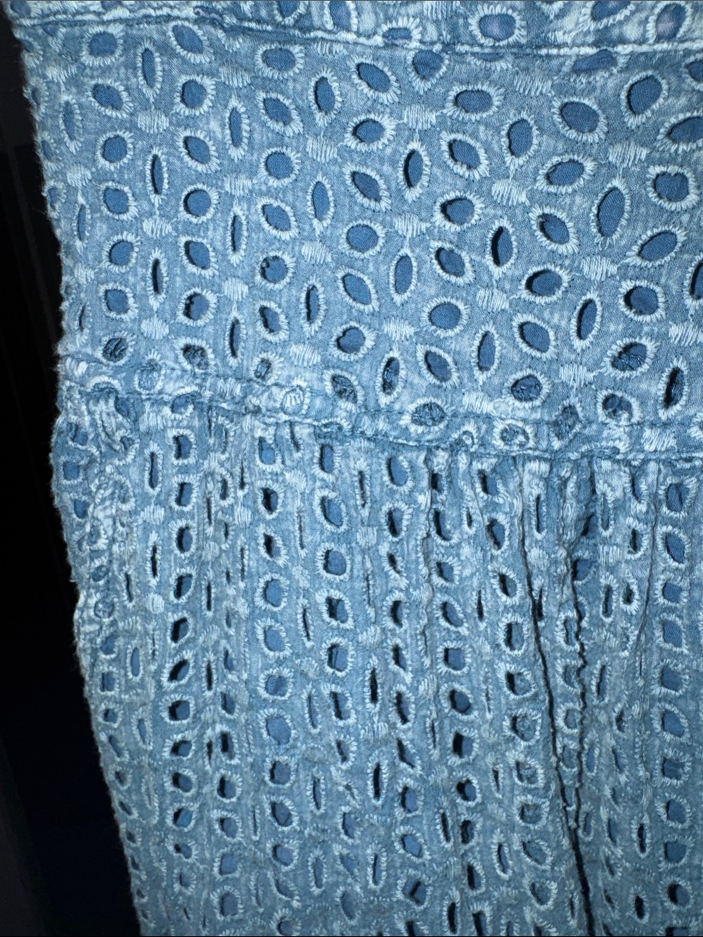Oli & Hali Light Blue Tiered Eyelet Maxi Skirt - Picture 4 of 6